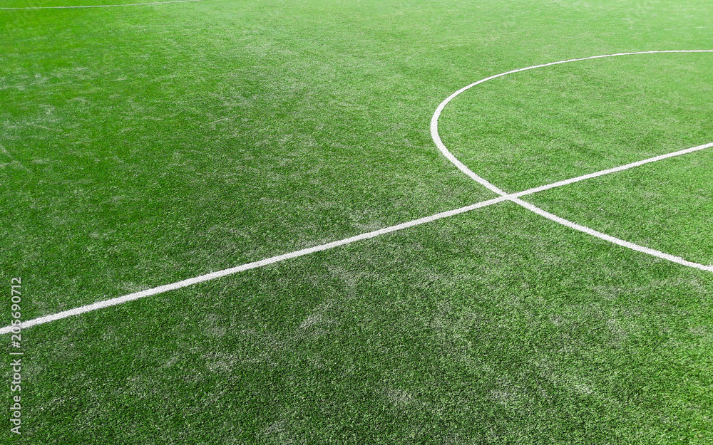 Line of green football field