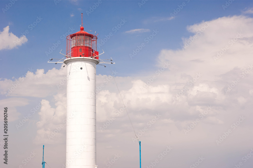 lighthouse on a sunny day with blue sky lighthouse on a sunny day with blue sky