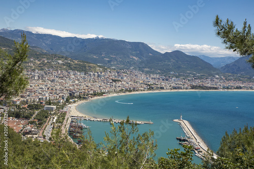 Aerial view of Alanya Cost from Alanya Castle