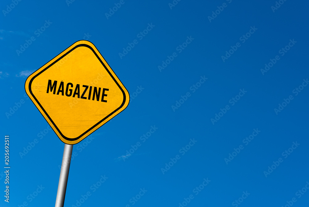 magazine - yellow sign with blue sky magazine - yellow sign with blue sky