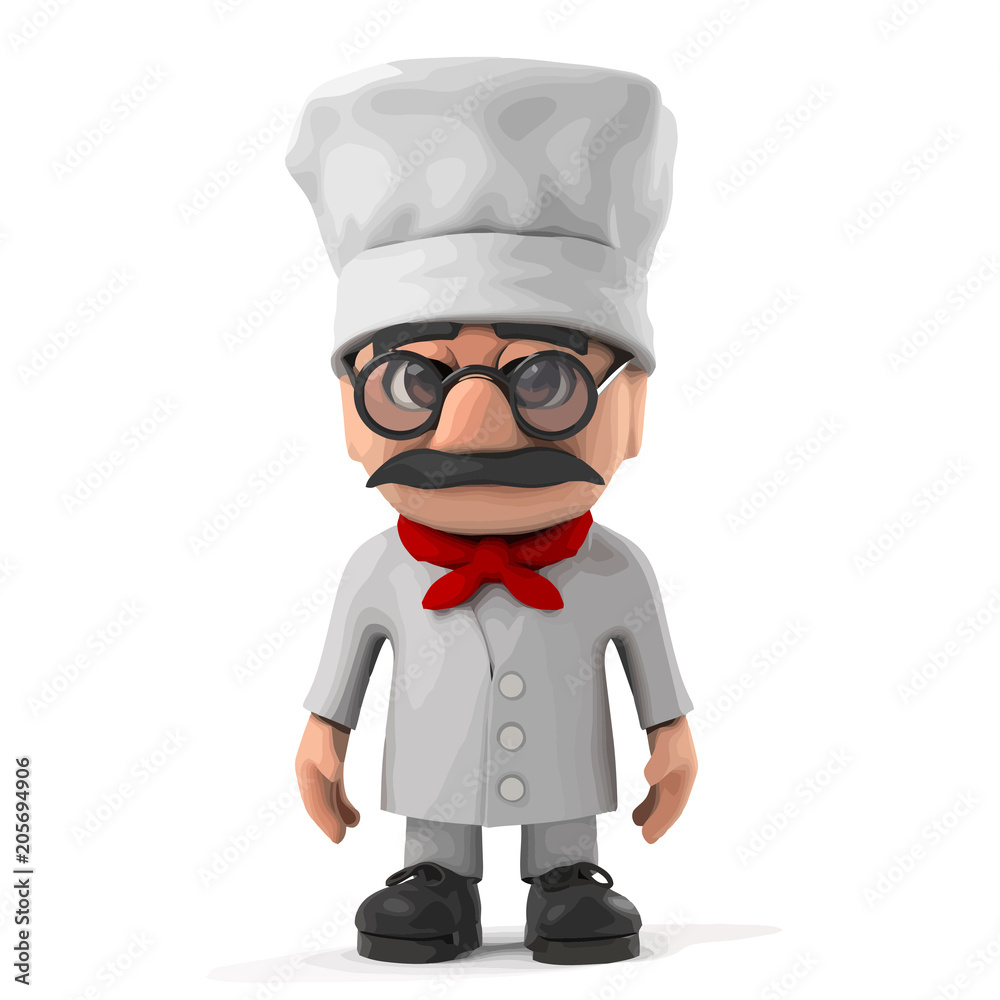 3d Funny Italian pizza chef character 3d Funny Italian pizza chef character