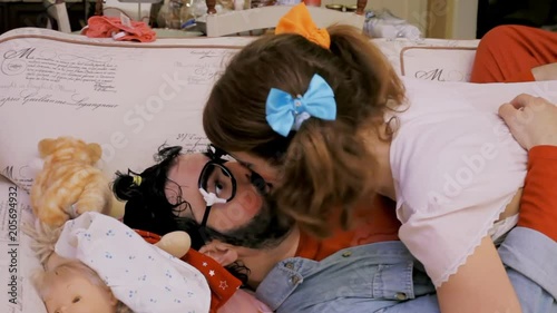 An odd couple (actors in character as kids)