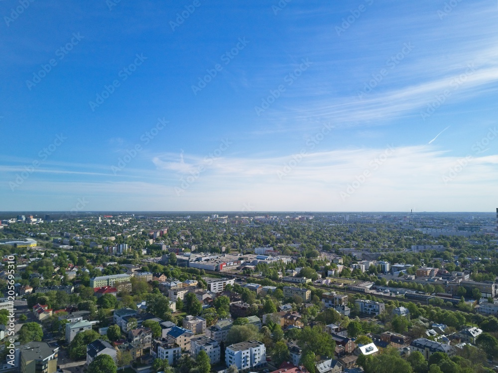 Aerial view of City Tallinn Estonia