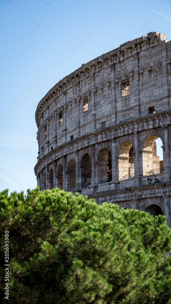 Outside walls of the Colosseum in Rome, Italy Outside walls of the Colosseum in Rome, Italy