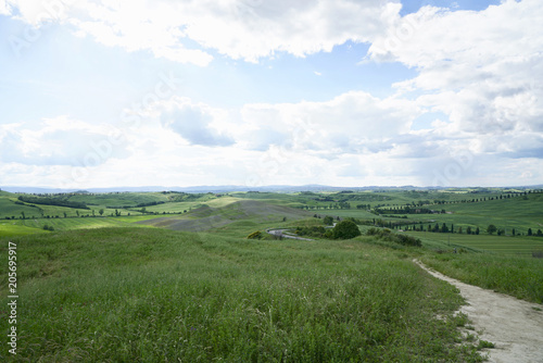Crete Senesi near Asciano, Siena, Tuscan Italy, Magnificent landscape of the Tuscan countryside 