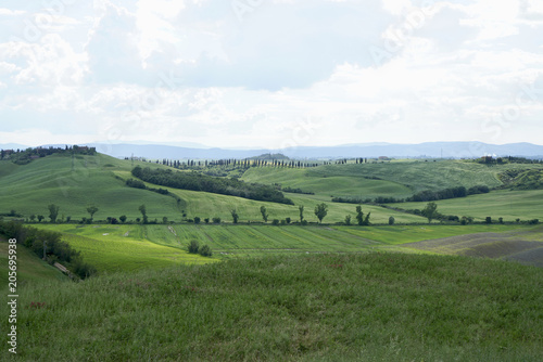 Crete Senesi near Asciano, Siena, Tuscan Italy, Magnificent landscape of the Tuscan countryside 