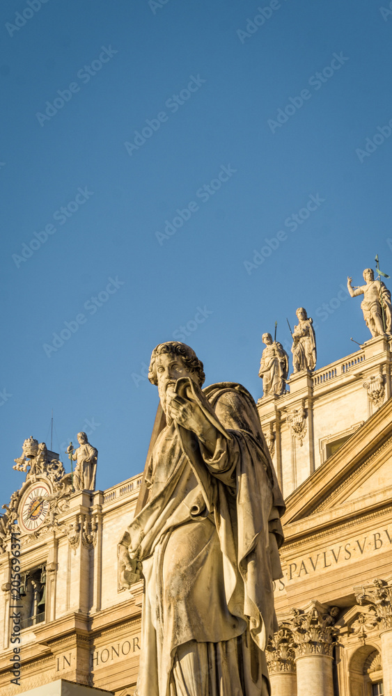 Statue in front of Saint Peter's Basilica, Rome, Italy