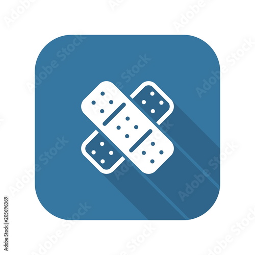 Band Aid and Medical Services Icon. Flat Design.