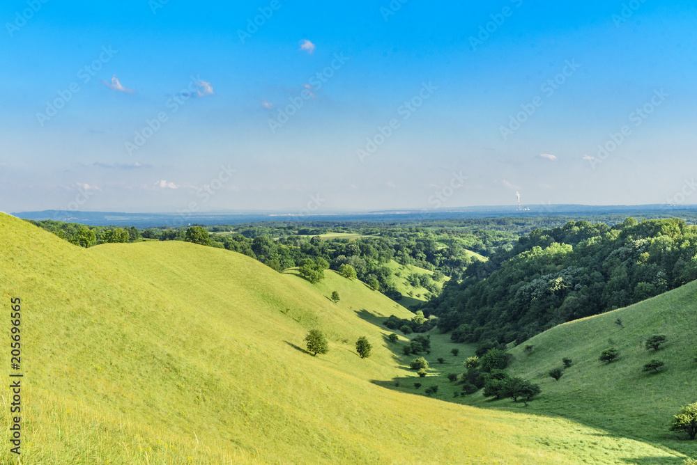 Landscape view fro beautiful green hills
