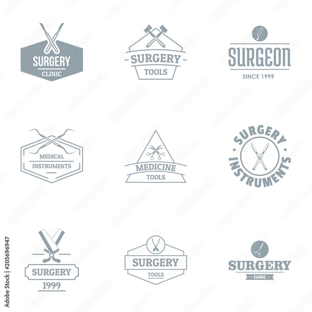 Operating theatre logo set. Simple set of 9 operating theatre vector logo for web isolated on white background Operating theatre logo set. Simple set of 9 operating theatre vector logo for web isolated on white background