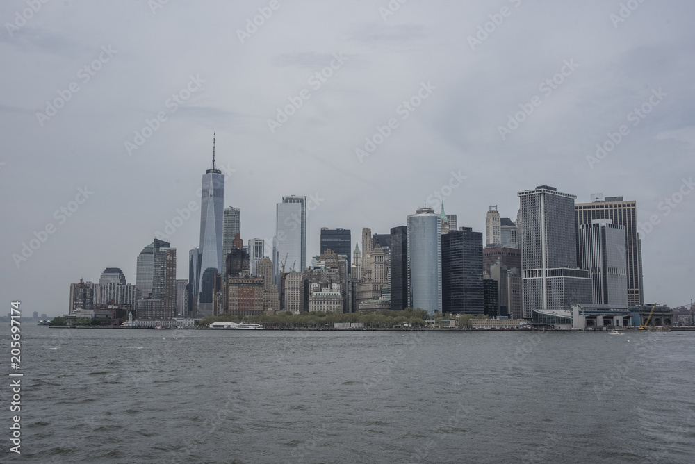 Manhattan Skyline from Staten Island's ferry 