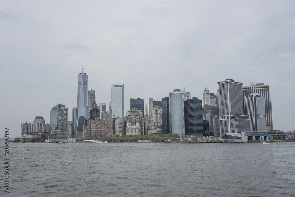 Manhattan Skyline from Staten Island's ferry 