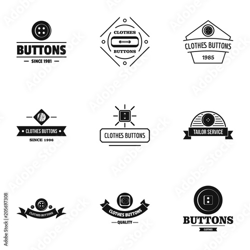 Dressy logo set. Simple set of 9 dressy vector logo for web isolated on white background