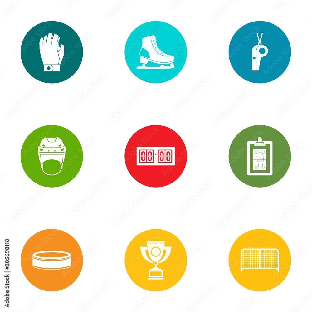 Sportive icons set. Flat set of 9 sportive vector icons for web isolated on white background