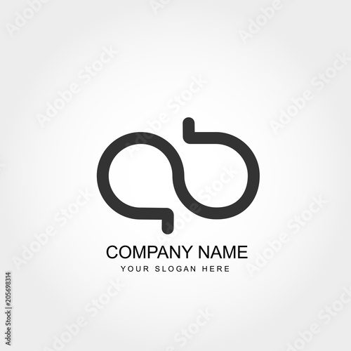 Initial Letter AB Logo Template
