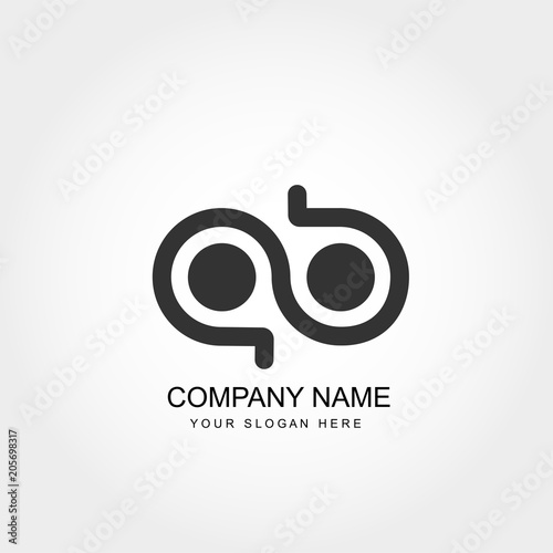Initial Letter AB Logo Template
