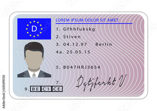 Germany driver license card. Cartoon of germany driver license card vector for web design isolated on white background photo