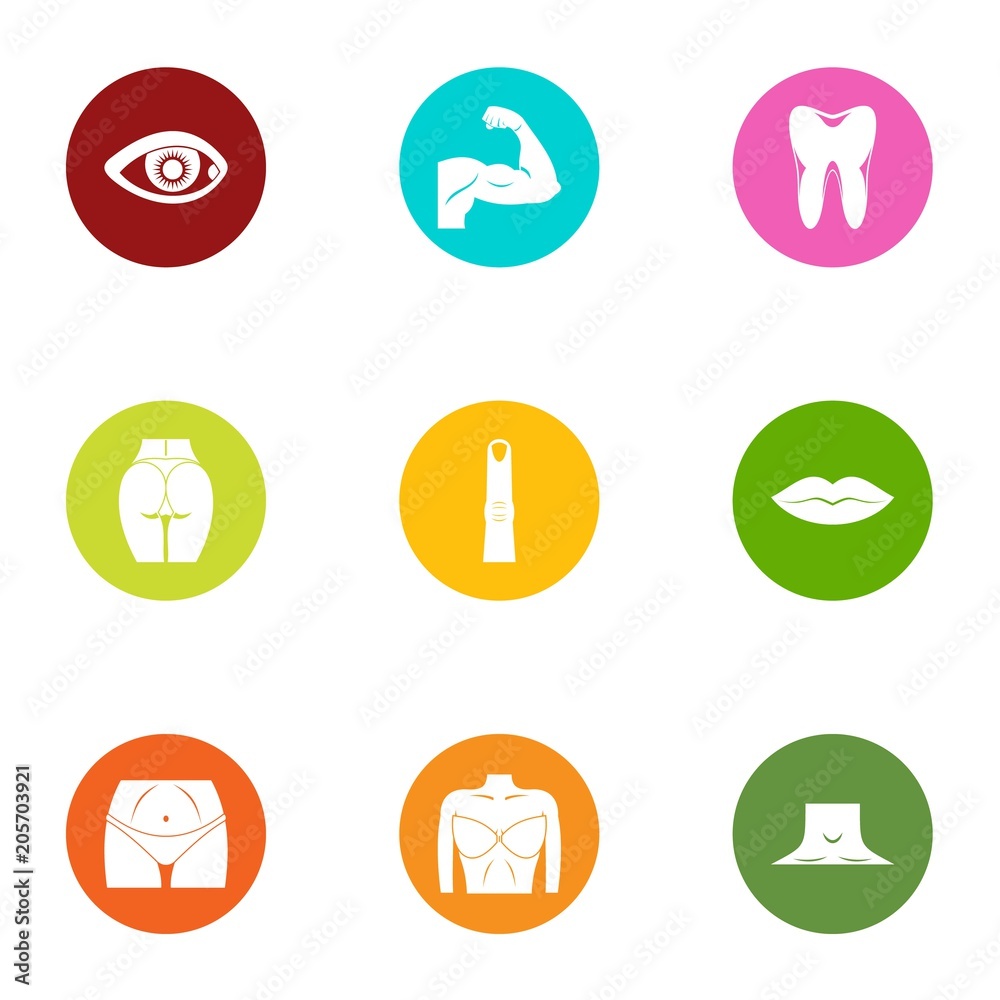 State of health icons set. Flat set of 9 state of health vector icons for web isolated on white background State of health icons set. Flat set of 9 state of health vector icons for web isolated on white background