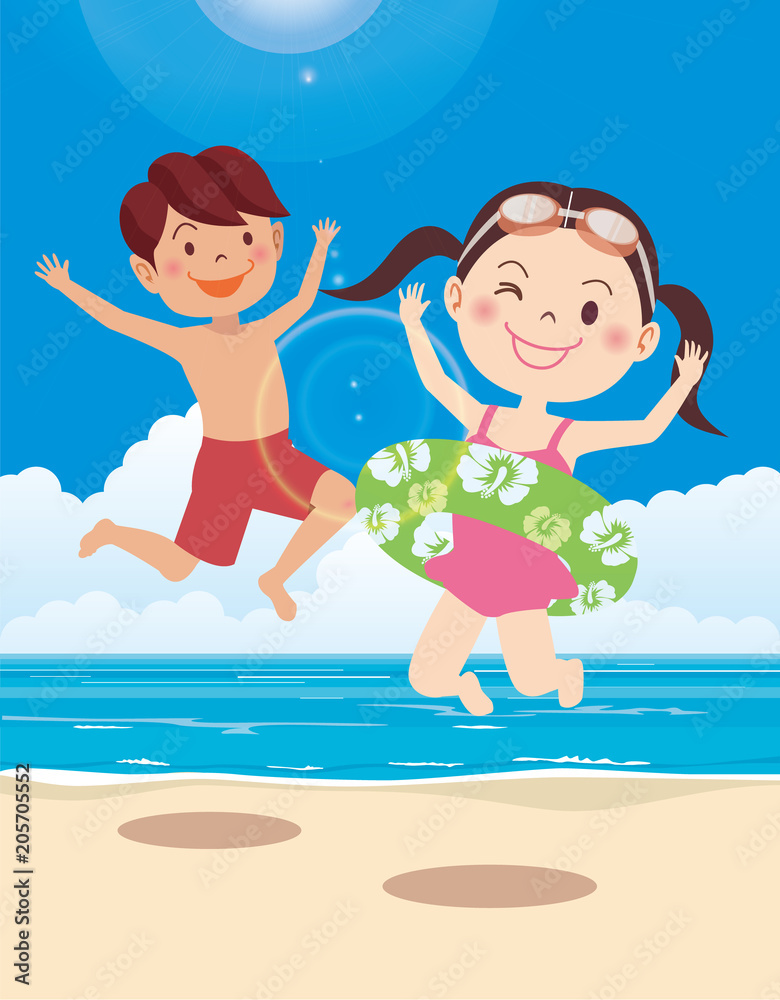 海水浴 Stock イラスト Adobe Stock