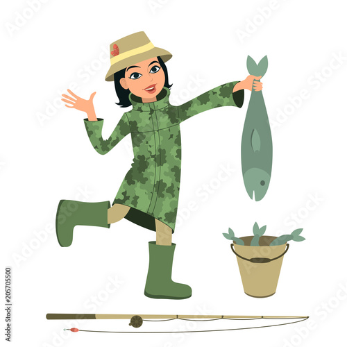 Fisherwoman with her catch