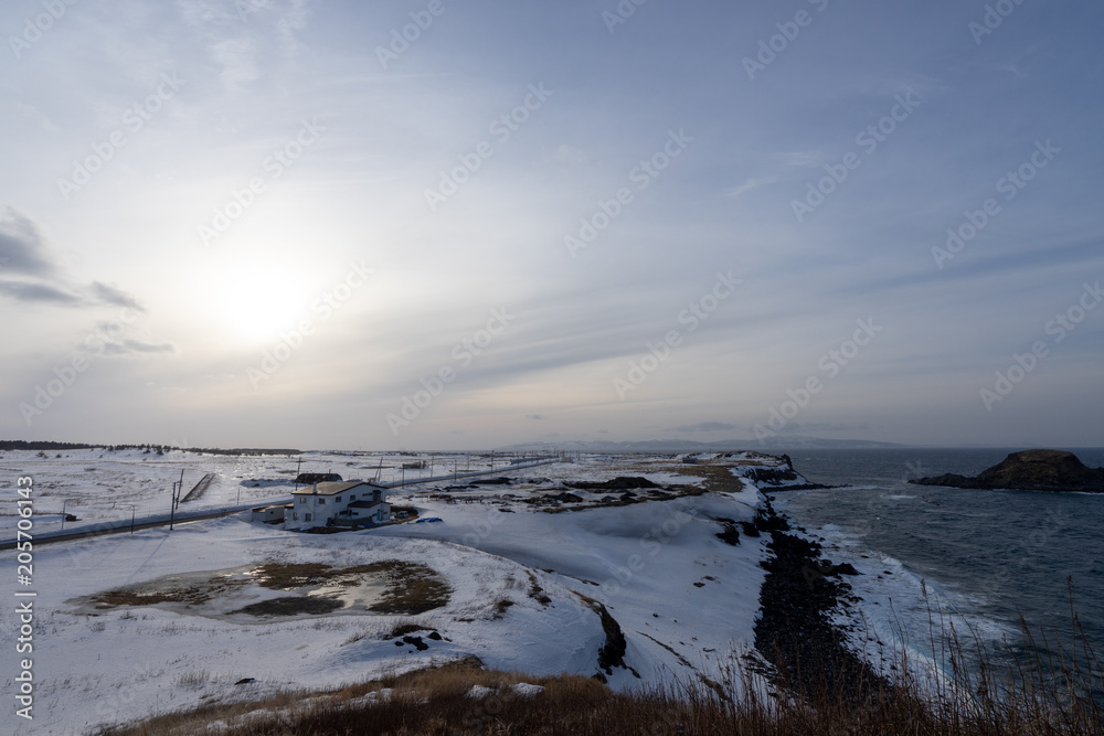 夕陽ヶ丘展望台から見る利尻島と礼文島 夕陽ヶ丘展望台から見る利尻島と礼文島