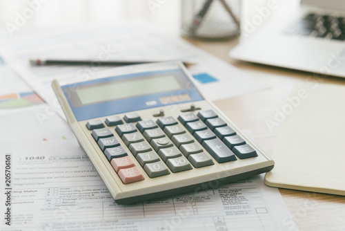 Calculator on the desk