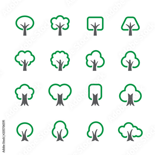 Tree icon set