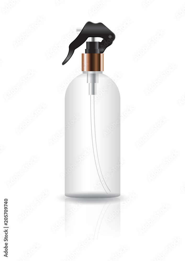 Blank transparent cosmetic round bottle with spray head for beauty ...
