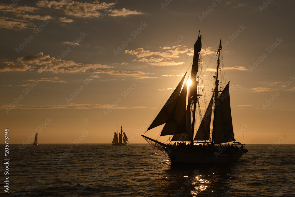 Tall ship sunset

