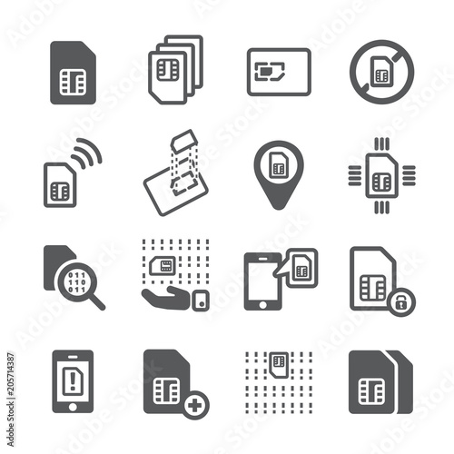 Sim icon set