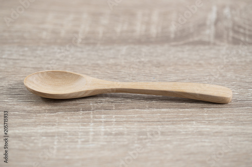 rice spoon wood on the brown table