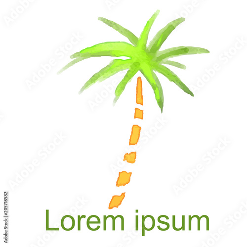 Watercolor palm tree