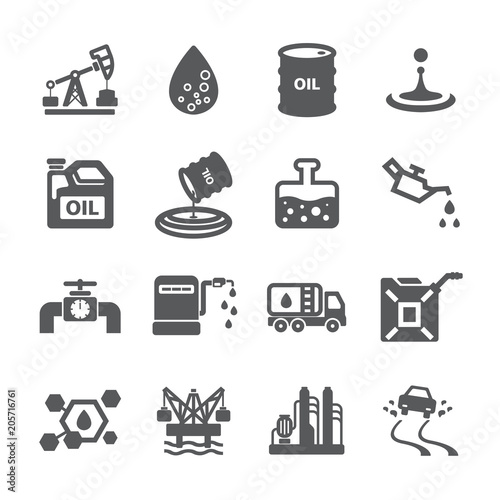 Oil icon set