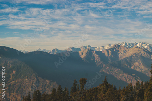 A nice evening view on top of a mountain