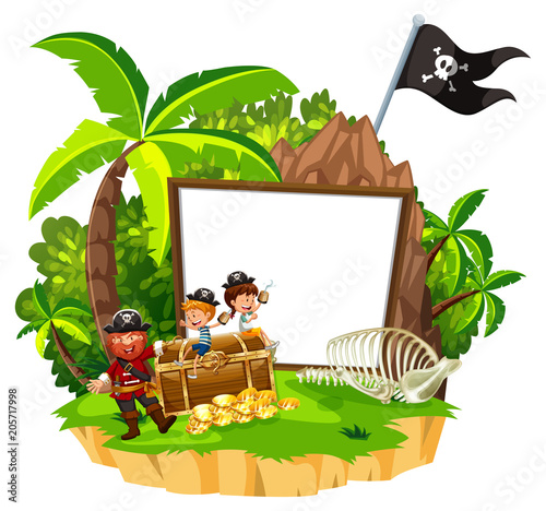 Pirate and Kid White Banner