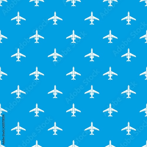 Passenger plane pattern vector seamless blue repeat for any use © ylivdesign
