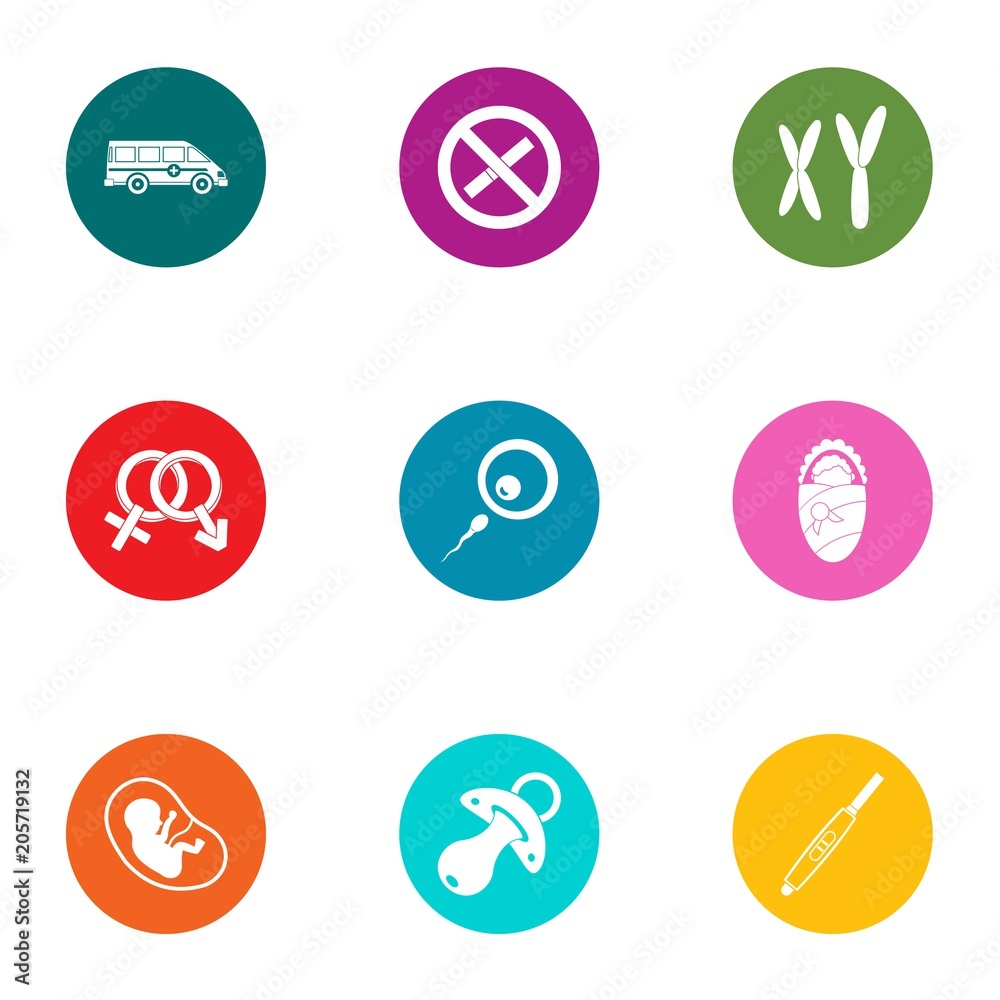Maternity hospital icons set. Flat set of 9 maternity hospital vector icons for web isolated on white background Maternity hospital icons set. Flat set of 9 maternity hospital vector icons for web isolated on white background