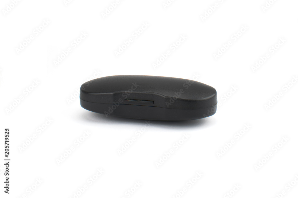 Black protection case box for glasses isolated on white background Black protection case box for glasses isolated on white background
