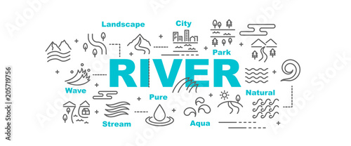 river vector banner