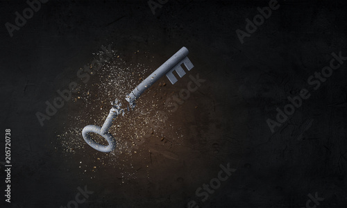 Cracked stone key. Mixed media © Sergey Nivens
