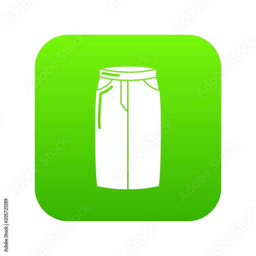 Pant jeans icon green vector isolated on white background