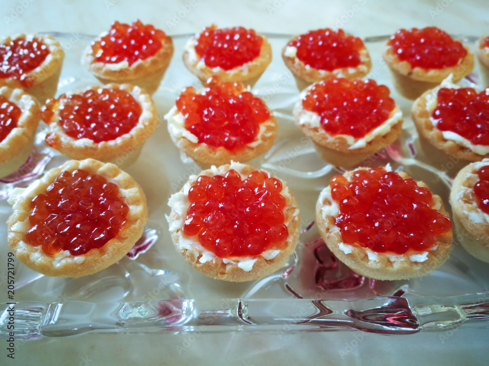 Red caviar tartlets Red caviar tartlets
