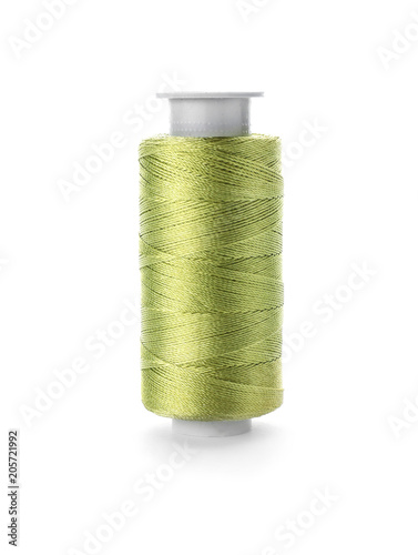 Color sewing thread on white background