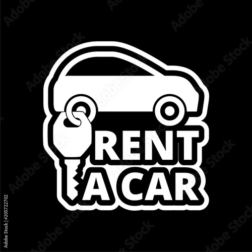 Rent a Car Transportation design icon on dark background