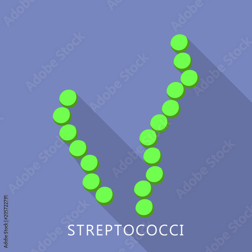 Streptococci icon. Flat illustration of streptococci vector icon for web design