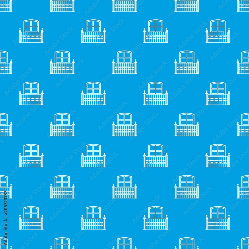 Window balcony pattern vector seamless blue repeat for any use Window balcony pattern vector seamless blue repeat for any use