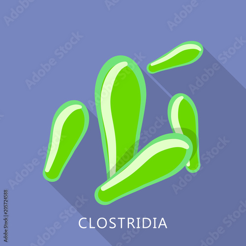Clostridia icon. Flat illustration of clostridia vector icon for web design