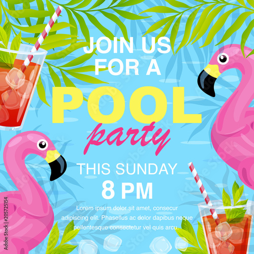 Vector pool party invitation design