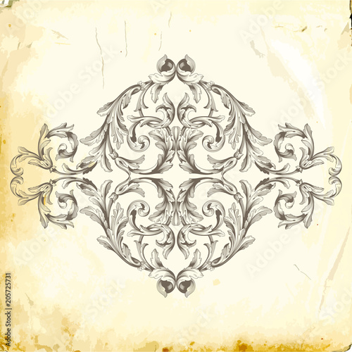 Vector baroque of vintage elements for design. 