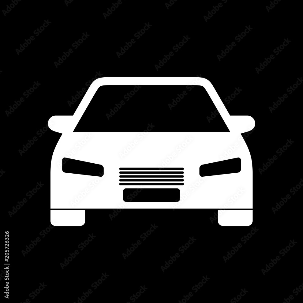 Car icon on dark background Car icon on dark background
